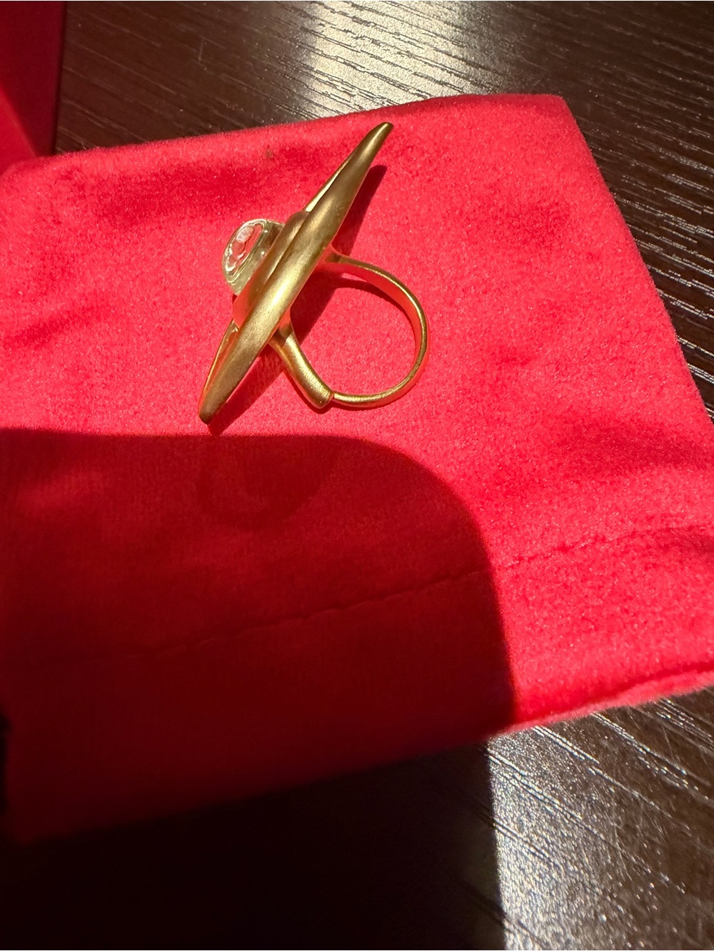 Schiaparelli Gold Eye Statement Ring with Green Iris SZ adjustable - Picture 5 of 11